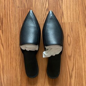 Everlane Black Pebbled Leather Boss Mule New In Box Size 8